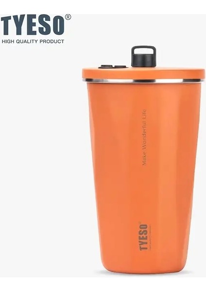 Tyeso 8848A Kapasite 600ML Paslanmaz Çelik Termos Kahve Kahve Kahve Kupa Taşınabilir Şişe Vakum Yalıtımlı Saman Su Kupası Kapasite: 600ML/RENK: Canlı Portakal (Yurt Dışından)