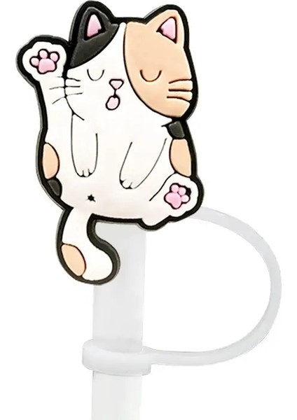 1-8pcs Sevimli Kedi Serisi Saman Kapak Kapağı Silikon 10MM Içecek Saman Fişi Yeniden Kullanılabilir Sıçrama Geçirmez Içme Fincanı Saman Kapak Aksesuarları Renk: 1PCS-10MM (Yurt Dışından)