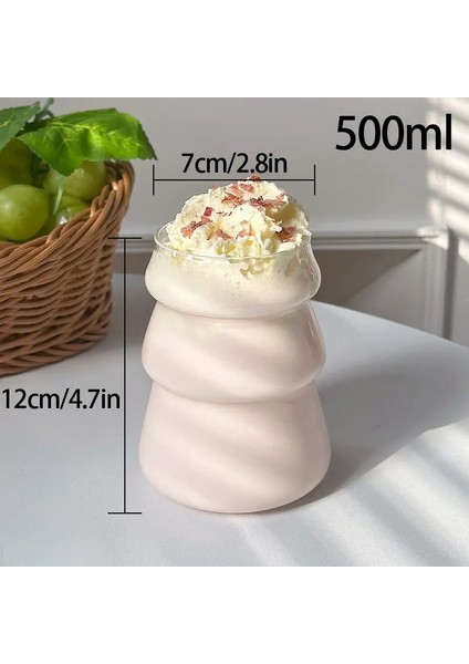 Berrak Cam Soğuk Içecekler Daklar Köpüklü Su Kokteyl Şarap Içecek Dakları Ev Süt Çay Kupa Içecek Yazılar Yaz Buzlu Kahve Cupcolor: A-500ML/KAPASITE: Resim Olarak (Yurt Dışından)