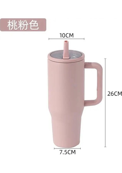 40 Oz Çapraz Sınır Termos Kupası 40OZ Çift Katmanlı Buz Kupası Sızdıran Katlanabilir Saman Kapağı Uygun Doğrudan Içme Ağız Kupa Cupcapacity: 40OZ/RENK: Pembe (Yurt Dışından)