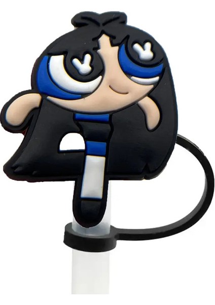 Miniso Karikatür Power Kız Saman Kapak Kapağı 10MM Silikon Içecek Saman Fişi Yeniden Kullanılabilir Sıçrama Geçirmez Içme Fincanı Saman Kapcolor: 8 (Yurt Dışından)