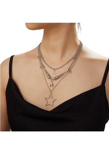 Kadınlar Için Basit Beş Köşeli Yıldız Püskül Kolye Seti (Yurt Dışından) fiyatları