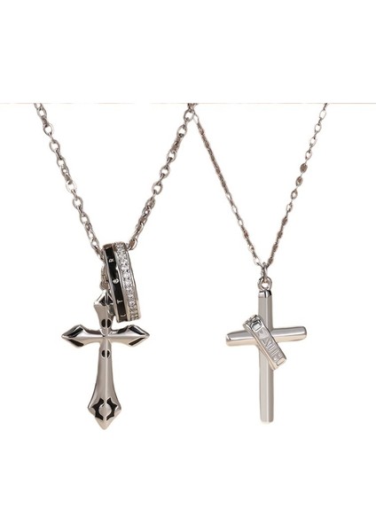 Haç Kolye Punk Tarzı Retro Kolye Üst Düzey Kolye Erkek Köprücük Kemiği Zinciri (Yurt Dışından)