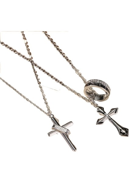 Haç Kolye Punk Tarzı Retro Kolye Üst Düzey Kolye Erkek Köprücük Kemiği Zinciri (Yurt Dışından) fırsatları