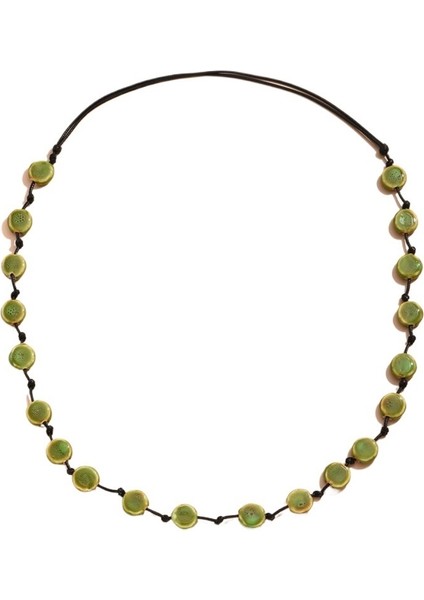 Basit Seramik Düz Boncuk Uzun Kolye Kadın Kişilik Moda Kolye (Yurt Dışından)