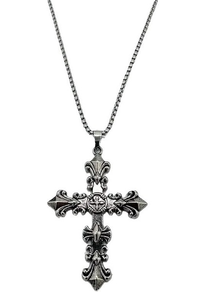 Yeni Retro Avrupa ve Amerikan Haç Çiçek Kolye Çapraz Erkek Kişilik Titanyum Çelik Kolye (Yurt Dışından) fırsatları