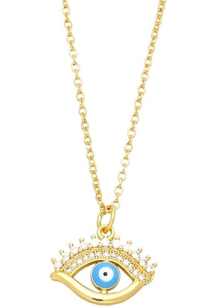 Şeytan Gözü Kolye Kadın Avrupa ve Amerikan Kişilik Nazar Zincir Kolye (Yurt Dışından)