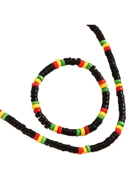 Siyah Ahşap Boncuk Esnek Bileklik Kolye Seti (Yurt Dışından) fiyatları