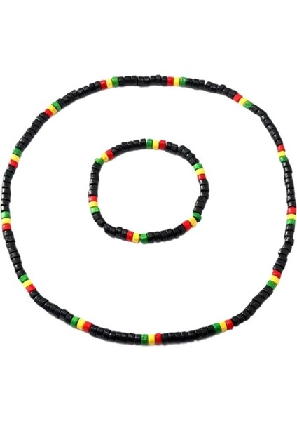 Siyah Ahşap Boncuk Esnek Bileklik Kolye Seti (Yurt Dışından) modelleri