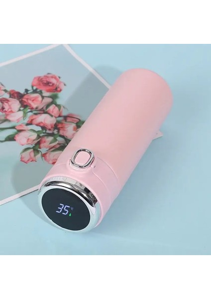 Akıllı Termos Paslanmaz Çelik Su Şişesi LED Dijital Sıcaklık Ekran Kahve Termal Kur Akıllı Yalıtım Cupscapacity: 320ML/RENK: Pembe (Yurt Dışından)