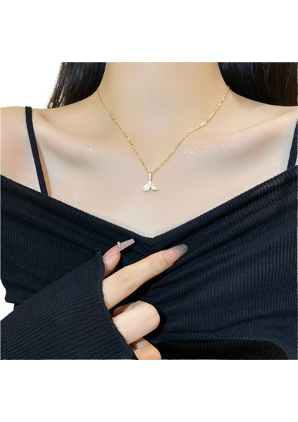 Hafif Lüks Niş Titanyum Çelik Balık Kuyruğu Kolye Kadın Çok Yönlü Mizaç Köprücük Kemiği Zincir Kolye (Yurt Dışından) fiyatları