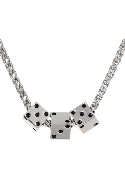 Ilginç Titanyum Çelik Zar Kolye Kadın Takı Punk Mizaç Popüler Zar Erkek Kolye (Yurt Dışından) modelleri