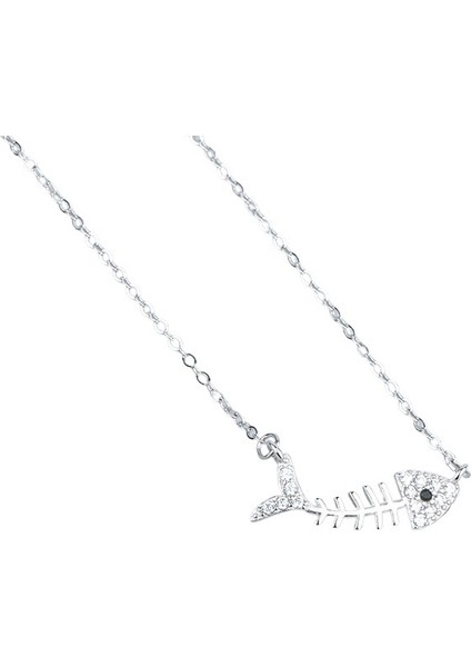 Kadınlar Için Balık Kılçığı Kolye Mikro Kakmalı Zirkonyum Japon ve Kore Orman Tarzı Köprücük Kemiği Zinciri Yaratıcı Moda Kolye (Yurt Dışından) modelleri