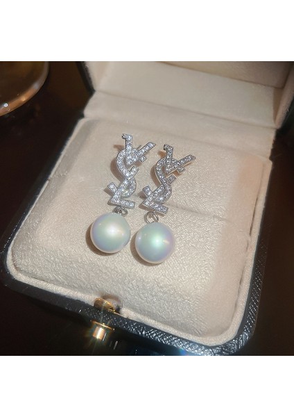 Yeni Fransız Retro Inci Geometrik Küpe Atılı Moda Mizaç Küpe Niş Işık Lüks Broş Takı (Yurt Dışından)