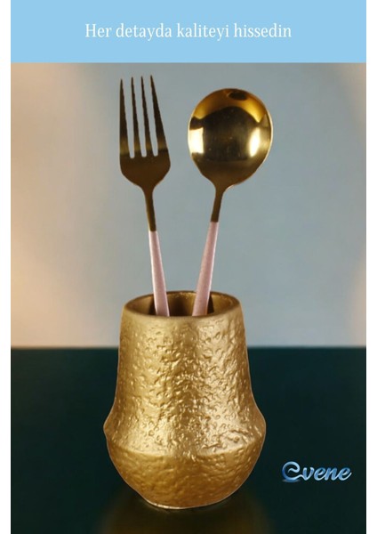 Tezgah Üstü Kaşıklık Dekoratif Dik Kaşıklık Silindir Kaşıklık Beyaz Renk