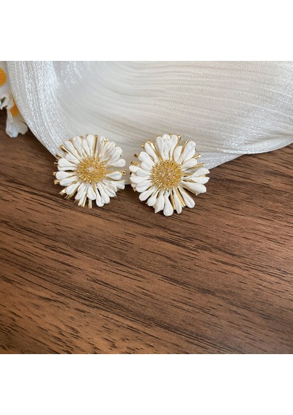 Yeni Gümüş Iğne Çiçek Kolye Küpe Tatil Tarzı Küpe Mori Taze Broş Sınıf Dekoratif Tatlı Küpe (Yurt Dışından)