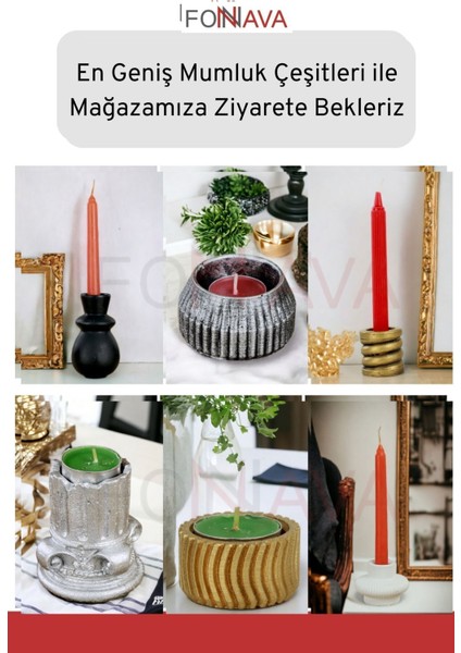 Şamdan Mumluk Dekoratif Mumluk Tealight Mumluk Model 1 Ikili Mumluk