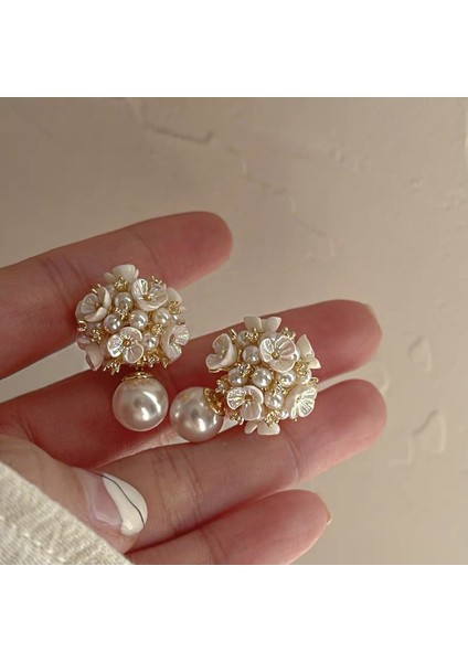 Yeni Fransız Retro Inci Geometrik Küpe Atılı Moda Mizaç Küpe Niş Işık Lüks Broş Takı (Yurt Dışından)