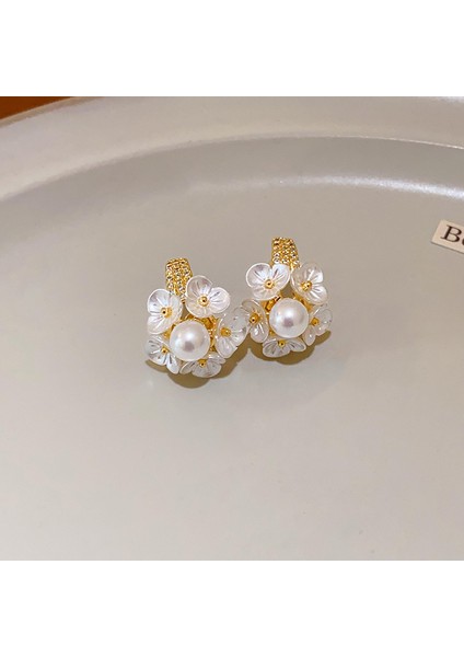 Yeni Fransız Retro Inci Geometrik Küpe Atılı Moda Mizaç Küpe Niş Işık Lüks Broş Takı (Yurt Dışından)