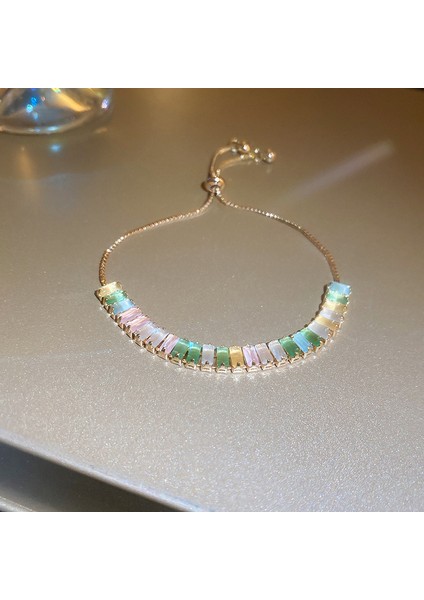 Yeni Zirkonya Çekilebilir Bilezik Hafif Lüks Kıdemli Mizaç Duygusu Bilezik Mücevherat Sınıfı Broş Takı (Yurt Dışından)