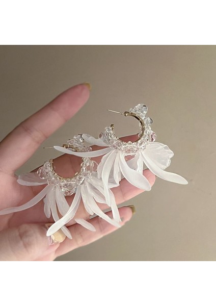 Yeni Gümüş Iğne Çiçek Kolye Küpe Tatil Tarzı Küpe Mori Taze Broş Sınıf Dekoratif Tatlı Küpe (Yurt Dışından)