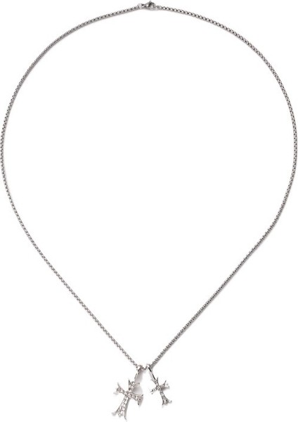 Büyük ve Küçük Çift Çapraz Kolye Ins Tarzı Retro Hip-Hop Erkek ve Kadın Kolye Moda Kazak Zinciri Kapşonlu Zincir (Yurt Dışından) modelleri