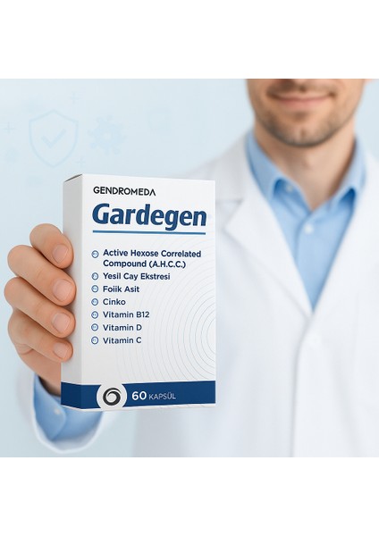 Gardegen 60KAPSÜL(AHCCompoud, EGCG, Quercetin, Folic Asit,Çinko,Vitamin D,C,B12 Kapsül)