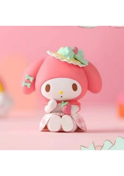 Yeni Miniso Mymelody Çay Partisi Kutu Kolye Pvc Sevimli Tatlı Ev Ofis Araba Masaüstü El Yapımı Bebek Dekorasyon Çocuk Hediye Renk: Piknik Çilek (Yurt Dışından)