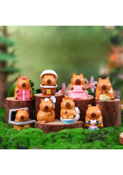 1 Adet Yeni Random Capya Kutusu Çok Molor Mini Capya Sürpriz Gok Masa Masa Masa Masa Süs Sentetik Reçine Karikatür Capya Toycolor: PINK-M218 (Yurt Dışından)