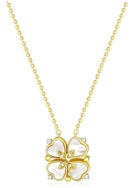 Şanslı Çiçek Mikro Kakmalı Kolye, Tek Parça, Iki Kez Takılabilen Kolye, Niş Tasarım, Üst Düzey Köprücük Kemiği Zincir Kolye Ucu (Yurt Dışından) modelleri