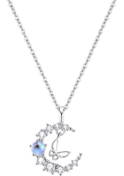 Kelebek Ay Kolye Kızlar Hafif Lüks 2025 Yeni Ay Köprücük Zinciri Paslanmaz Çelik Zincir (Yurt Dışından) fiyatları