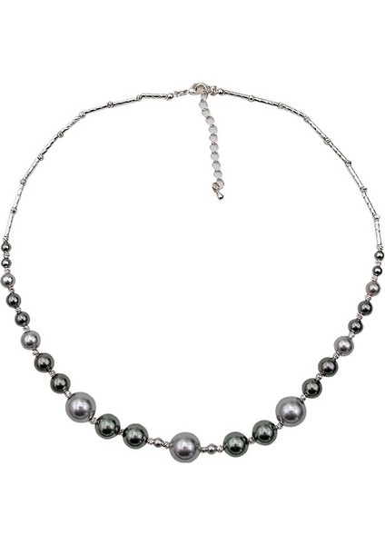 Ilkbahar ve Yaz Yeni Degrade Inci Kolye Tüm Uyumlu Gri Inci Kolye Mizaç Köprücük Kemiği Zinciri (Yurt Dışından)