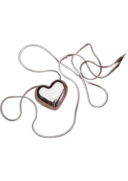 Kadınlar Için Gümüş Kalp Kolye, Lüks, Niş, Çok Yönlü, Basit (Yurt Dışından)