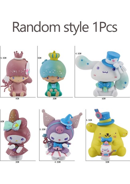 Yeni Sanrio Kutusu Kawaii Kuromi Cinnamoroll Melody Anime Figürlerim Bebekler Çanta Oyuncak Hayranlar Için Hediye 6 Random Stil: Random Stil 1 Pcs (Yurt Dışından)