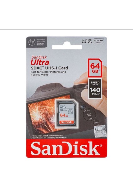 Sandisk Ultra 64GB 140MB/S SDXC Class10 Uhs-I Hafıza Kartı fiyatları