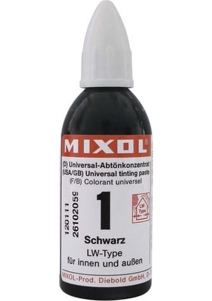 Mixol Renk Pastası 20ML Siyah