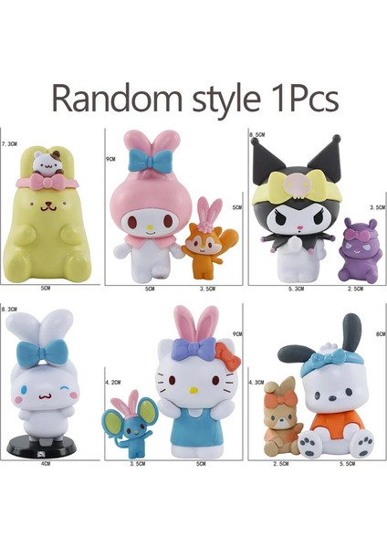 Kawaii Sanrio Bag Hellokitty Kuromi Cinnamoroll My Melody Purin Sıcak Serim Figürler Bebekler Kutu Oyuncak Hayranlar Için Hediye Kol: Random Stil 1 Pcs (Yurt Dışından)