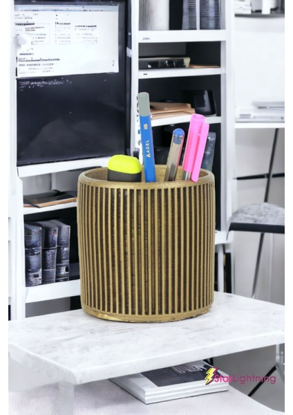 Masa Kalemliği Organizer Altın Eskitme Renk Model 1 modelleri