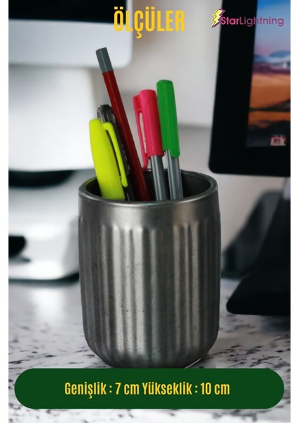 Masa Kalemliği Organizer Gümüş Eskitme Renk Model 11 fırsatları