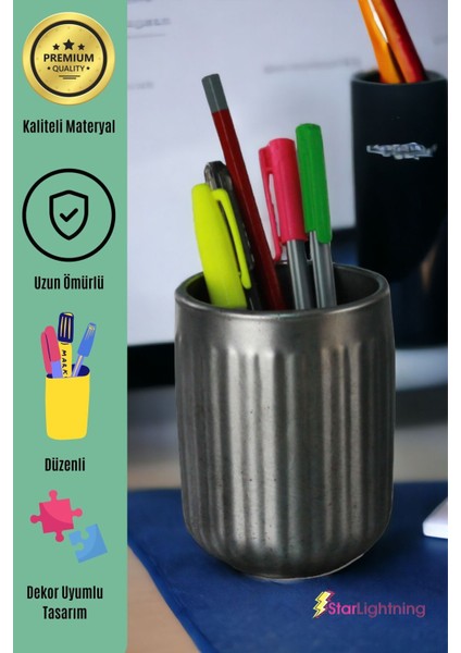 Masa Kalemliği Organizer Gümüş Eskitme Renk Model 11 indirimleri