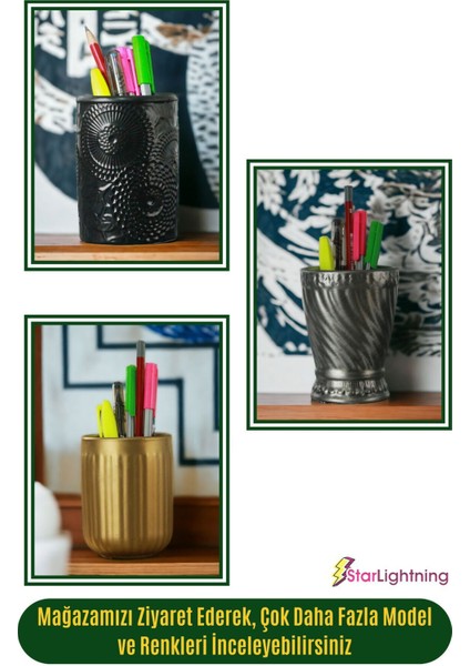 Masa Kalemliği Organizer Gümüş Eskitme Renk Model 11