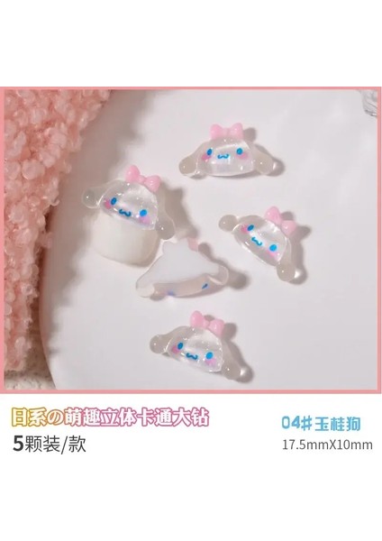 20PCS Miniso Sanrio Tırnaklar Karikatür Kt Reçine Tırnak Aksesuarları Dıy Sevimli Mini Kurbağa Kuromi Melody Köpek Tırnak Mücevherleri Renk: 04 Cinnamonroll (Yurt Dışından)