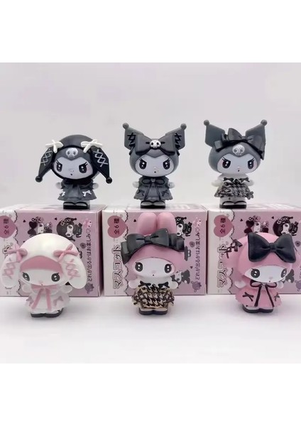Yeni Sanrio Kuromi Benim Melodi Karikatür Karakter Figürleri Bebekler 6pcs Anime Periferik Bebekler Sevimli Model Koleksiyonu Süsü Hediye (Yurt Dışından)