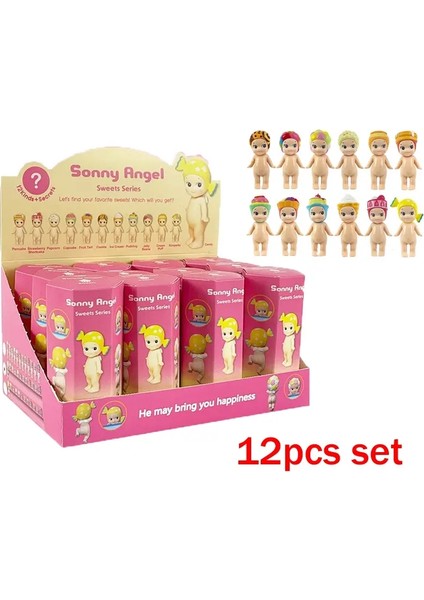 Sunshine Angel Party Angel Candy Standing Mini Bebek Araba Dekorasyonu Bilgisayar Cep Telefonu Çıkartma Dekorasyonu Sevimli Kutu Renk: 12 Pcs Set (Yurt Dışından)