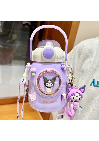 Sanrio Kuromi Çocuk Termos Kupası Okulu Özel Sevimli Saman Vakum Kupası Kız Büyük Göbek 700ML Cinnamoroll Kawaii Halat Ket Işyası Renk: Aa 4doll Anahtar Yüzük/boyut: 700ML (Yurt Dışından)