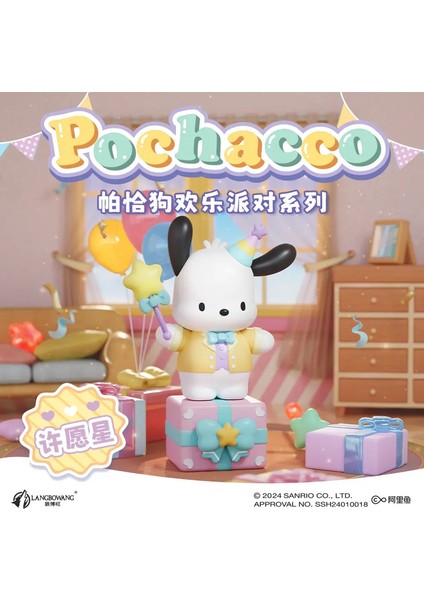 Orijinal Sanrio Pochacco Happy Party Serisi Masaüstü Dekorasyonları Sevimli Figürler Ming Box Yaratıcı Toys Çocuk Hediyesi: 04 (Yurt Dışından)