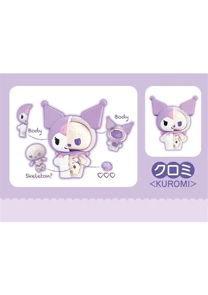 Hello Kitty Sanrio Karikatür Kutusu Yumurta Yarı Kafatası Cinnamoroll Melody Kuromi Aksiyon Figürleri Birleştirilmiş Model Bebek Kız Oyuncak Hediyeleri Oyuncaklar Renk: Kuromi (Yurt Dışından)
