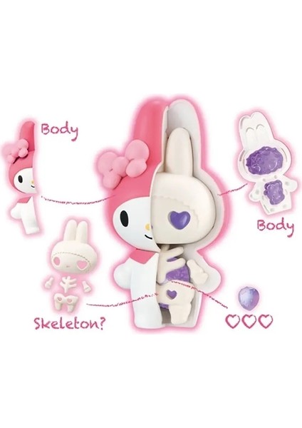 Karikatür Sanrio Karikatür Kutusu Yarım Kafatası Hello Kitty Cinnamoroll Melody Kuromi Aksiyon Figürleri Birleştirilmiş Model Heykel Bebek Hediyeleri Oyuncak Renk: Melodim (Yurt Dışından)