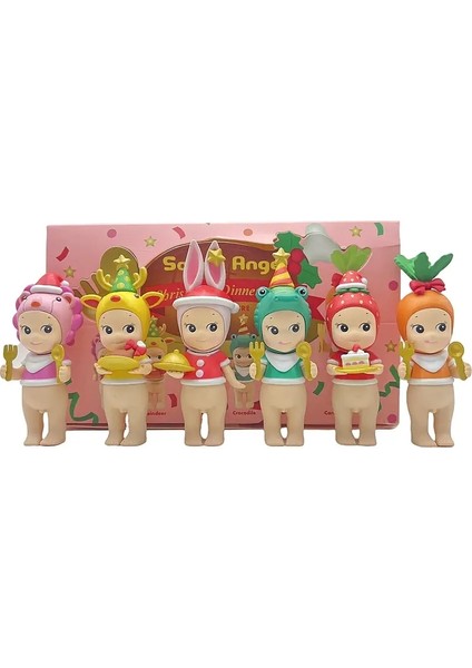 2025 Yeni Sonny Angel Mini Figür Noel Akşam Yemeği Serisi Kutu Kawaii Bebekler Karakter Dekorasyon Doğum Günü Hediyesi Çocuk Oyuncak Model Renk: Tam Set (Yurt Dışından)