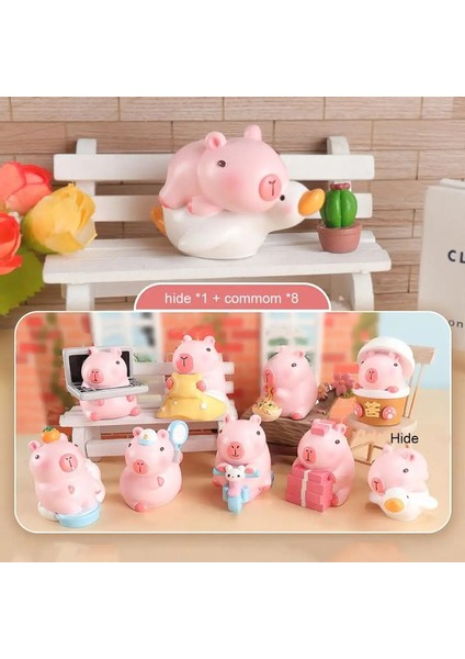 1pc Yeni Random Capya Kutu Çok Molor Mini Capya Sürpriz Kutu Masa Masa Masa Masa Masa Masası Sentetik Reçine Karikatür Capya Oyuncak Renk: PINK-80144 (Yurt Dışından)